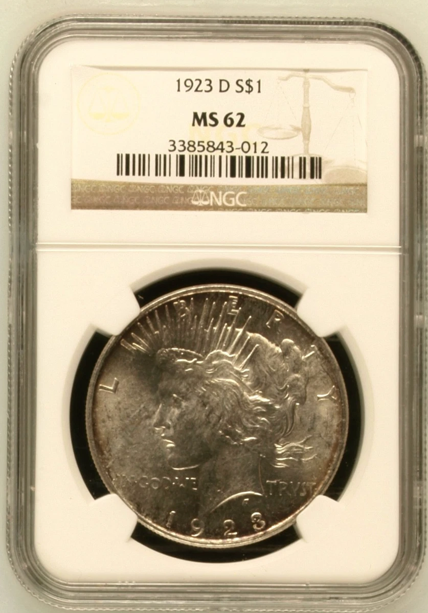 1923 Year Grade MS 62 Peace US Dollars (1921-1935) for sale | eBay
