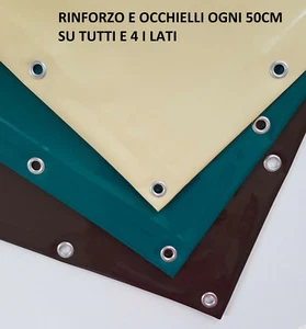 TELO TELONE OCCHIELLATO IMPERMEABILE IN PVC CON OCCHIELLI ULTRA RESISTENTE - Zdjęcie 1 z 2