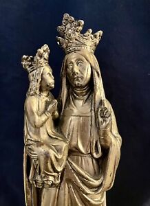 Antique Statue St Anne de Beaupre Sia Holy Roman Catholic Silver Quebec Our Lady