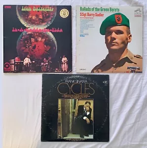 Lot of (3) 1960's Vinyl Records Iron Butterfly, Green Berets & Frank Sinatra - Picture 1 of 7