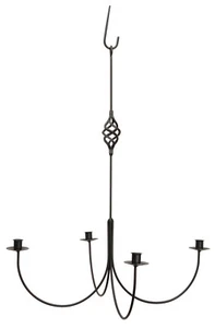 Large BIRDCAGE TWISTED BASKET 4 Arm Wrought Iron Candle Chandelier USA HANDMADE - Picture 1 of 1