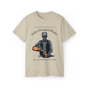 T-shirt donna occhi marroni Liquor Co.: Daddy's Homemade Whiskey unisex ultra cotone - Foto 1 di 45