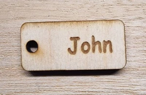 Personalisierter Schlüsselring Schlüsselanhänger Name Anhänger Tag Handarbeit Holz Laser graviert - Bild 1 von 7