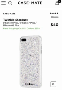 I phone 8 Plus/7 Plus/6Plus/6splus Twinkle Stardust Case Mate new Awesome deal - Picture 1 of 3