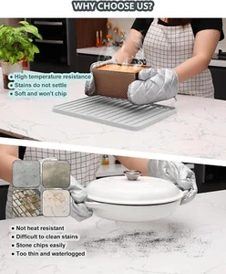 NEWITEE Silicone Dish Drying Mat for Kitchen Counter Non-Slip 16x12 White Pad - Picture 1 of 7