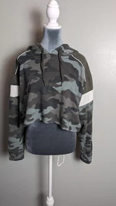 Aero Hoodie Medium Lightweight Camo Long Sleeve Crop Top  - Picture 1 of 6