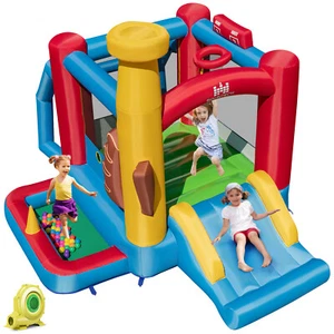 Baseball Themed Jumping House Kids Bouncy Castle w/735W Blower & 50 Ocean Balls - Picture 1 of 6