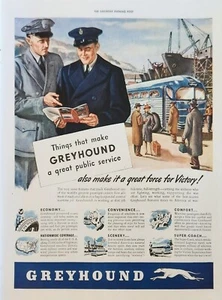 Greyhound Bus 1943 anuncio vintage también lo convierten en una gran fuerza para la victoria - Imagen 1 de 1