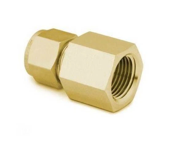 7/8 Tube OD x 3/4 FNPT Brass Female Connector Swagelok B-1410-7-12 - Image 1 of 1