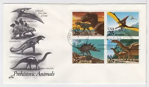 TurtlesTradingPost- Prehistoric Animals 1989 #2422-25 FDC- Artcraft Cachet - Picture 1 of 1