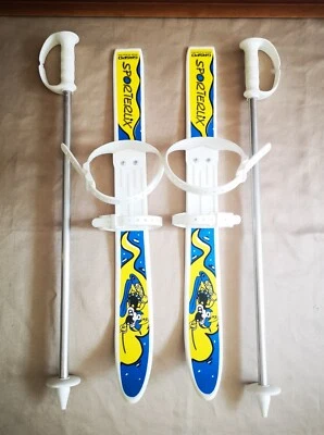Ancien Vintage Ski Enfant Sporterlix GASPO Made In Austria 57 Cm Avec Bâtons - Photo 1/4