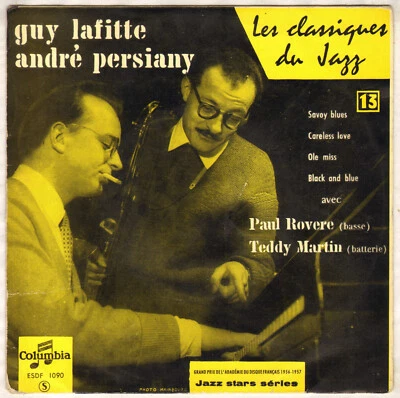 ANDRE PERSIANY / GUY LAFITTE "LES CLASSIQUES DU JAZZ" EP 1957 COLUMBIA 1090 - Photo 1/4