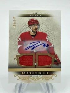 2021-22 UD Artifacts Joe Veleno Gold Rookie RC automático/149 parche doble RPA #162 - Imagen 1 de 2