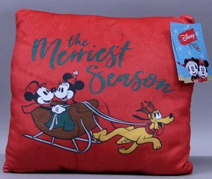 Disney Topolino Minnie topo Plutone rosso allegro lancio stagione 12" cuscino quadrato nuovo con etichette - Foto 1 di 1