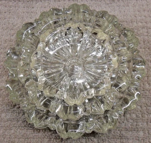 VINTAGE HAZEL- ATLAS CLEAR GLASS NESTING SET ASHTRAYS 3 PIECE FLUTED ROUND VGC! - Picture 1 of 7
