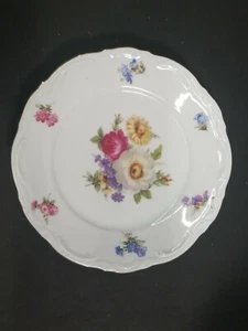 Mitterteich Bavaria 10 Meissen Floral Bread&Butter Plates Gold Trim Germany - Picture 1 of 9