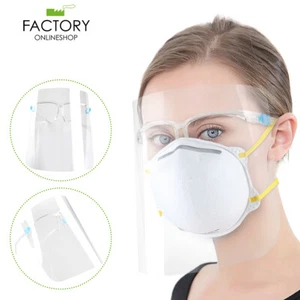 Gafas de protección facial transparente 1/5/10 máscara facial transparente reutilizable visera antiniebla - Imagen 1 de 40