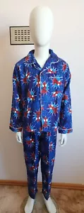 Marvel Spiderman Boys Blue Printed Flannel Pyjama Set Size 7 New Vintage 2004 - Picture 1 of 6