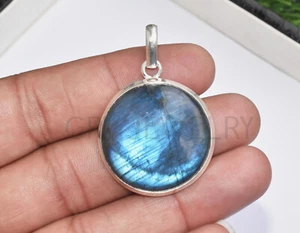 Blue Labradorite Gemstone 925 Sterling Silver Pendant Fine Jewelry SP-05 - Picture 1 of 7
