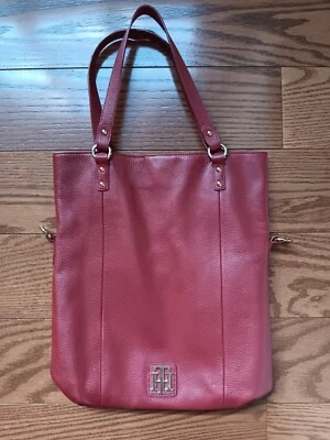 Tommy Hilfiger Red Leather Purse/Gold Hardware, Shoulder Bag W/Crossbody Strap - Image 1 of 4