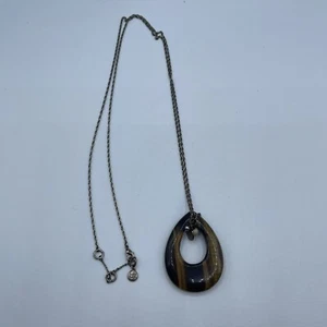 Sigrid Olsen Tigers Eye Teardrop Pendant Necklace 38”+ 2” Extender Boho Chic - Picture 1 of 8