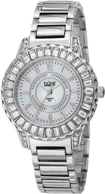Burgi BUR095SS Swiss Quartz MOP Diamond Dial Baguette Bezel Womens Watch Foto 1 de 4