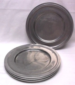 Carson Pewter Company Freeport Pa 10 1/4" Classic Pewter Plates Group of 4 - Picture 1 of 4
