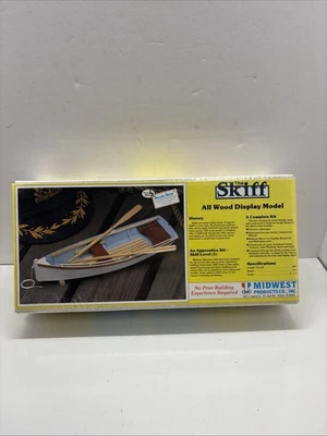 The Skiff Midwest Products All Wood Display Model Boat Kit #967 Brand New Sealed - Image 1 of 4