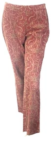 HAROLDS Womens Rust Floral Paisley Gothic Stretch Pants Size 4 Straight Leg - Picture 1 of 9