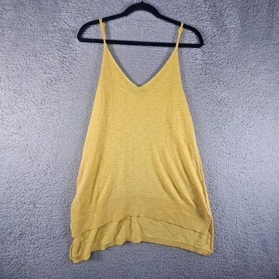 Camiseta sin mangas suéter Free People Cloud Nine para mujer XS amarilla playa boho preppy Foto 1 de 4