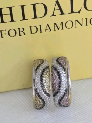 💛🩷Juego de 2 anillos de plata de ley vintage Hidalgo para Diamonique con pavé de piedras Foto 1 de 4