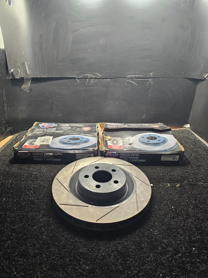 (QTY 2) For Dodge Charger 2007-2010, 2012-20 Front Painted Brake Rotor YH145733P - Image 1 of 4