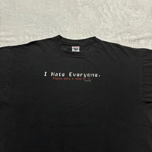 Vintage Funny Humor T Shirt I Hate Everyone Please Make A Note Of It Graphic Tee - Picture 1 of 6