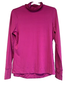 Top Lands' End para mujer cuello alto talla pequeña (6-8) manga larga elástico - fucsia - Imagen 1 de 7