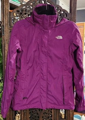 Abrigo chaqueta para mujer The North Face magenta púrpura talla pequeña cremallera bolsillos con capucha Foto 1 de 4
