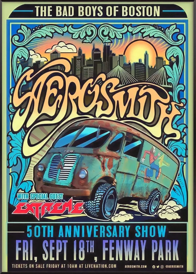 Póster de música vintage de Aerosmith festival impresión fotográfica premium arte de pared 4 tamaños Foto 1 de 1