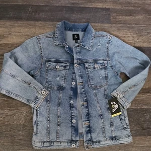 Art Class Girls XL 14Distressed Jean Jacket Denim Long Sleeve Acid Wash - Picture 1 of 4