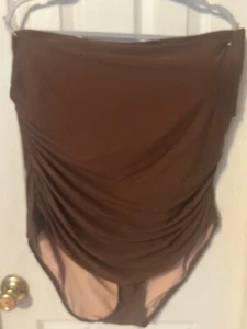 NUOVO J. COSTUME DA BAGNO CREW CARAMELLA SCURA ARRICCIATA MONOPEZZO TAGLIA 24 CINTURINO ATTACCABILE - Foto 1 di 12