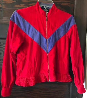 Chaqueta Pana PATTY WOODARD Vintage Años 70 Roja Púrpura LEER Aprox Pequeña Foto 1 de 4