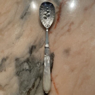 Sahnelöffel Perlmutt Versilbert - Bild 1 von 4