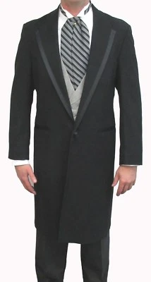 Abrigo negro Oscar de la Renta 100 % lana largo hasta la rodilla plumero para hombre niño Foto 1 de 4