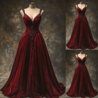 Бургундский бархат свадебные платья ремни кристалл блестящий бисером V шеи свадебное платье - Изображение 1 из 4