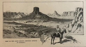 1892 View In The Basin Region Antique Wood Engraving - Picture 1 of 1