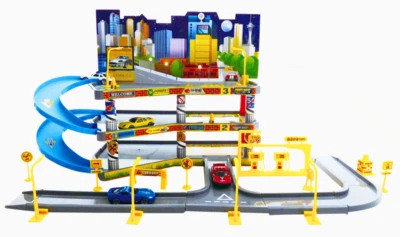 Gran juego de pistas de estacionamiento urbano con 4 autos diecast - repleto de accesorios Foto 1 de 4