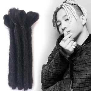 "Extensiones de cabello trenzado trenzado con rastas cortas de 6" hechas a mano para hombre con temores de ganchillo - Imagen 1 de 20