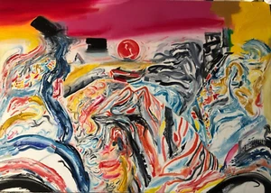 Signed Abstract Oil Painting – Original, Unique Large Wall Art - Picture 1 of 6