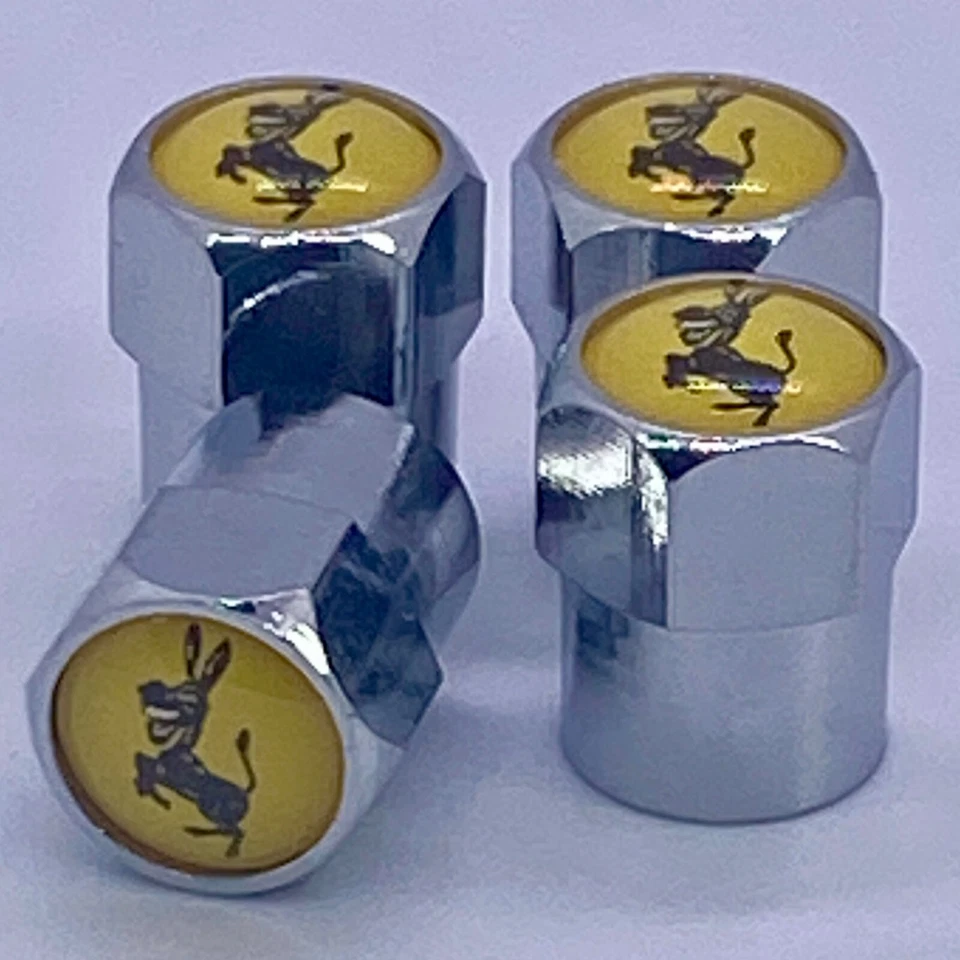 VOLVO Ferrari estilo burro riendo tapas de vástago de válvula y mangas cromadas Foto 1 de 4