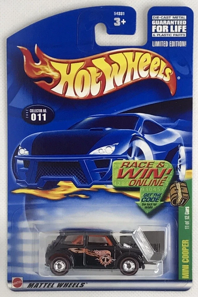 Hot Wheels 2002 Treasure Hunt Mini Cooper Black Rubber Tires 11 of 12