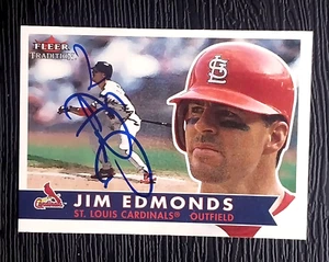 JIM EDMONDS CARDINALS AUTOGRAPHED SIGNED 2001 BASEBALL CARD JSA AUCTION LOA - Picture 1 of 4