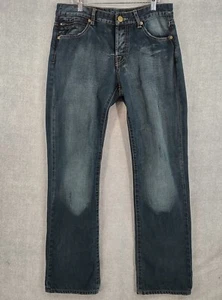 Jeans Ed Hardy Christian Audigier 31x32 blu regular dritto elasticizzato ricamo - Foto 1 di 23